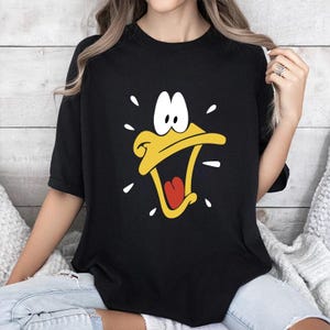 Comfort Colors Vintage 1989 Daffy Duck Big Face T-Shirt Warner Bros Looney Tunes Cartoon Characters Shirts, Disney Funny Shirt