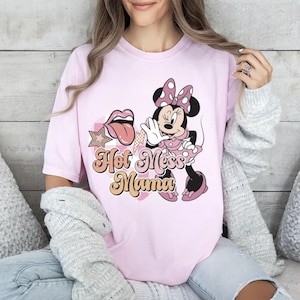 Comfort Colors Disney Hot Mess Minnie Mama Shirt, Mommy Disney Shirt, Minnie Mouse Mom, Gift For Mother&#39;s Day, Mommy Mouse Shirt