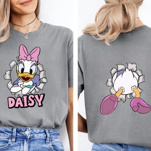 Camiseta retrô Comfort Colors Daisy Duck, camiseta fofa do Mickey e amigos, camiseta do Magic Kingdom, viagem de férias em família para a Disneylândia, camisetas Daisy