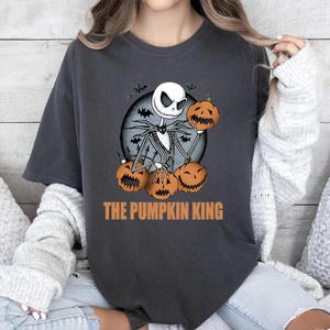 Comfort Colors The Nightmare Before  Pumpkin Shirt, King Jack Skellington Shirt, Halloween Pumpkin Face Gift Shirt, Fall Shirt Tee