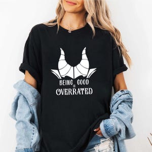 Comfort Colors Disney’s Being Good Is Overrated, Mickey Halloween Party Shirt, Maleficent Shirt, Disney Villains, Descendants Shirt