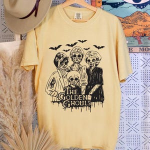 Comfort Colors The Golden Ghouls Shirt, The Golden Girls Horror Halloween Blood Moon Shirt, Halloween Shirt, Pumpkin Tee Shirt, Spooky Shirt