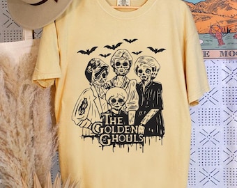 Comfort Colors The Golden Ghouls Shirt, The Golden Girls Horror Halloween Blood Moon Shirt, Halloween Shirt, Pumpkin Tee Shirt, Spooky Shirt