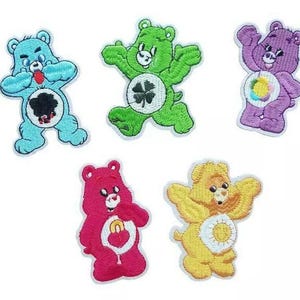 Troetelbeertjes stripfiguren geborduurde opstrijkpatch set van 5