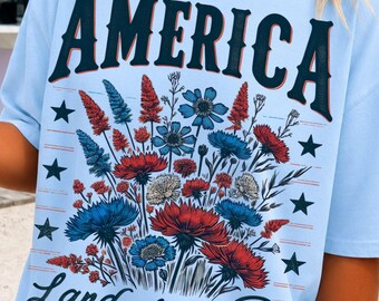 Amerykański Png Patriotyczny Kraj Darmowej Sublimacji Kwiatowy 4 Lipca Projekt Niepodległości Plik USA Projekt Koszulki Dzień Pracy Retro Pobierz