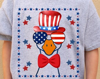 Boy Goose PNG, Cute Boy Summer PNG, Silly Goose Boy Png, Kids Patriotic Shirt Png, Memorial Day ng, 4th of July Boy Design Sublimation Shirt