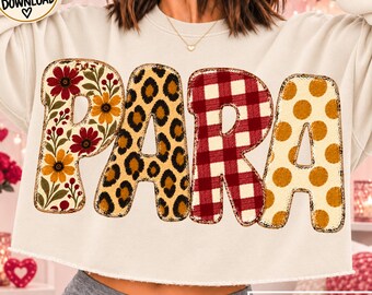 PARA PNG Trendy Fall Patchwork Design Leopard Floral Plaid Sublimation Dtf Popular Now Png Christmas Gift Teacher Appreciation Gift