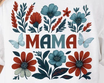 Floral Mama PNG Bundle, 4th of July Matching Set, Mama Flower Png, Retro Mama Png, Mama Png, Mom Png, Mimi Png, Auntie Png, Gigi Png, Nena