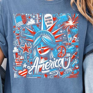 4th of July Statue of Liberty Png, Graffiti America Png, America 4th July Sublimation, USA Png, USA America Flag, American Girl TShirt Png
