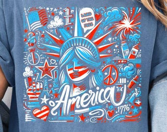 4th of July Statue of Liberty Png, Graffiti America Png, America 4th July Sublimation, USA Png, USA America Flag, American Girl TShirt Png