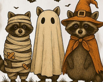 Boo Ghost Raccoon Png, Halloween Raccoon PNG, Halloween Shirt, Autumn Png, Halloween Sublimation Design, Mummy Raccoon Shirt Png, Fall Png