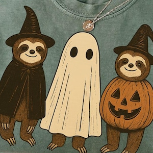 Grappige luiaard png-ontwerp herfstshirt geest grafisch gezellig seizoen pompoen sweatshirt Spooky Halloween letterlijk herfst schattig lui dier png-download