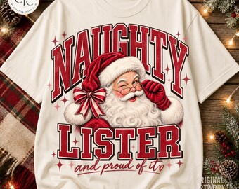 Lustiges Retro-Weihnachts-Sweatshirt mit frechem Lister (PNG-Format) – ideal als Geschenkidee. Print-on-Demand- und Sublimationsdruck-Option.