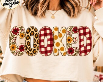 Cooked PNG Overstimulated Funny Tired Mama Trendy Design Leopard Plaid Sublimation Dtf Popular Now Png Christmas Gift Mama Sweatshirt Design