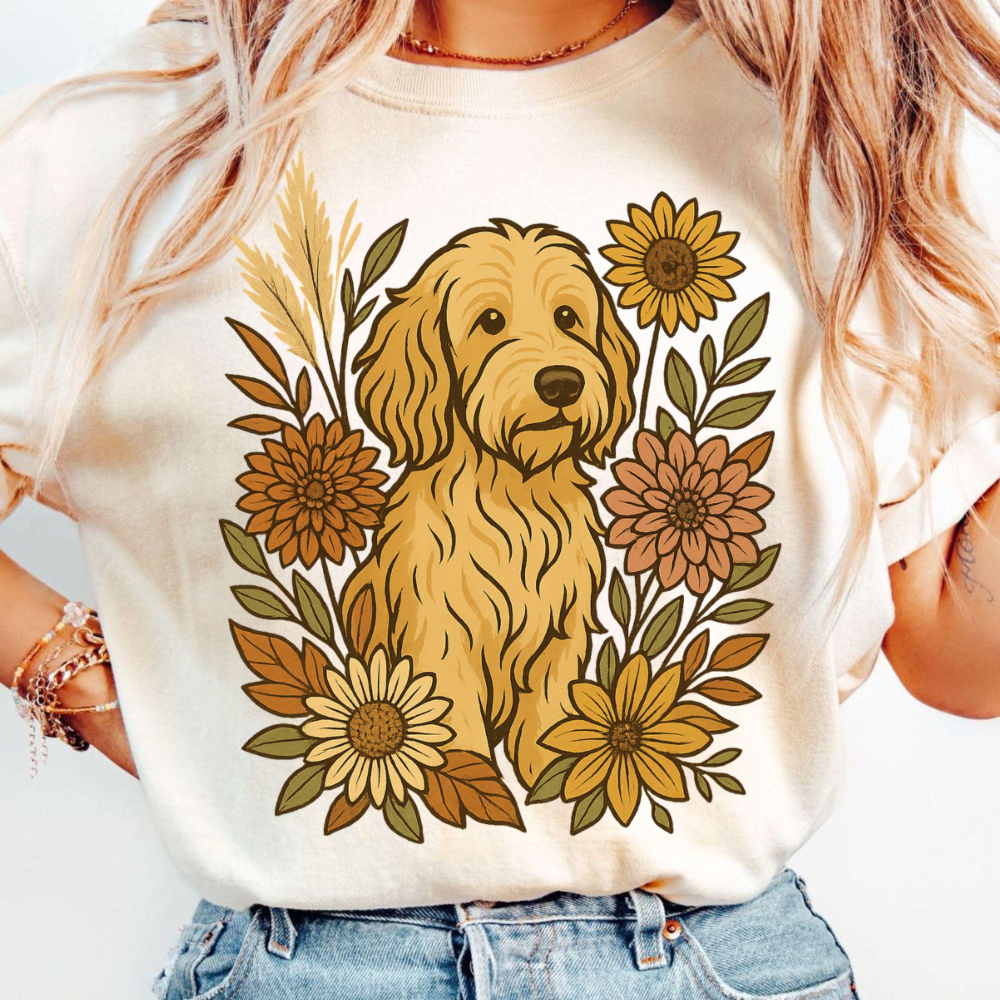 Goldendoodle PNG Download Doodle Mom Preppy Boho Flower Design Girly ...