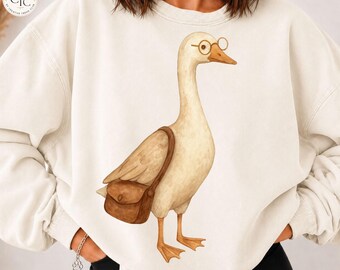 Preppy Teacher Goose PNG Graphic Design (Digital Download)