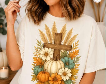 Fall Cross Pumpkin Christian Mama Floral Png Digital Download DTF Sublimation Cozy Season Autumn Sweatshirt Thanksgiving Jesus Faith Graphic