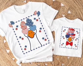 Girl Goose PNG, Cute Boy Summer PNG, Silly Goose Boy Png, Kids Patriotic Shirt Png, Memorial Day ng, 4th of July Boy Design Sublimation Tee
