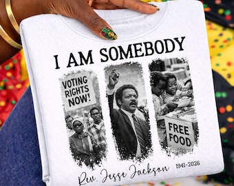 Juneteenth Jesse Jackson png, Jag är någon, Håll hoppet vid liv, Black History Month-hyllning 1941-2026, sublimerings-png, inspirerande nedladdning