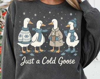 Winter Goose PNG, Funny Cozy Goose Sublimation, Cute Winter Animals Png, Winter Png Trendy, Snow Png, Funny Goose Shirt, Christmas Goose Png