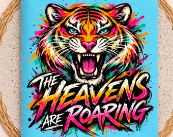 Der Himmel brüllt PNG, Glaube-Shirt-Design, religiöse Sublimation, Anbetung, Jesus-Grafik, Retro Png, 80er Png, 90er, DTF-Transfer