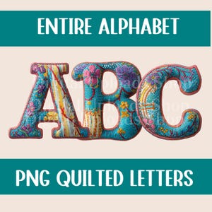Trendy Alphabet Letter Png, Quilted Look Alphabet PNG, Grand Millennial Alphabet Clipart, Preppy Alphabet PNG Design, Spirit Alpha Png