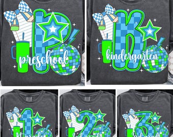Teacher Bright Bundle Back To School Png Retro Teacher Aesthetic Png Checkered Popular Now Png Trendy Now Kids Png Teacher Shirts Dtf Prints