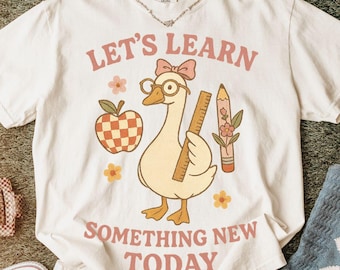Niedliche Lehrer Gans Png, Dumme Gans Lehrer Png Clipart, Geschenk für den Lehrer, Lehrer Kokette Schulanfang Shirt, Schulanfang