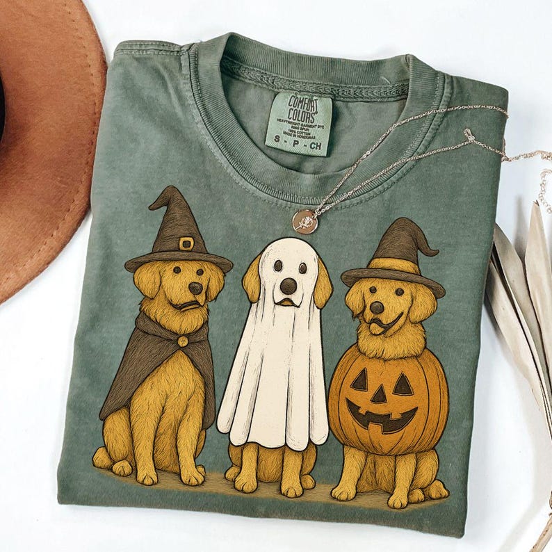 Boo Ghost Golden Retriever Png, Halloween Dog PNG, Halloween Shirt ...