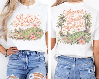 Later Gator PNG Vorderseite Rückseite Png, Trending Png, Retro kariert, Schlagwort Sublimation, Muttertagsgeschenk, Urlaub Dtf, Girly, Boutique Png