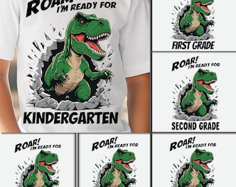 Back To School PNG Bundle Digital Download Ready for Kindergarten T-Rex, School Boy PNG, Pre-K 1st/2nd/3rd/4th/5th, Preppy PNG, Boutique Png