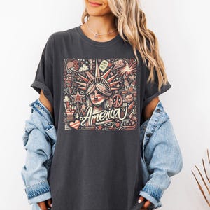 4th of July Statue of Liberty Png, Graffiti America Png, America 4th July Sublimation, USA Png, USA America Flag, American Girl TShirt Png