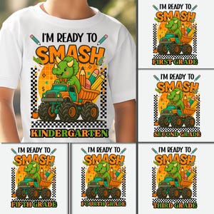 Back To School PNG Bundle For Kids, I’m ready to crush Kindergarten, School Boy   School Girl Dinosaur Png, Pre-K 1st/2nd 3rd 4th 5th Grade