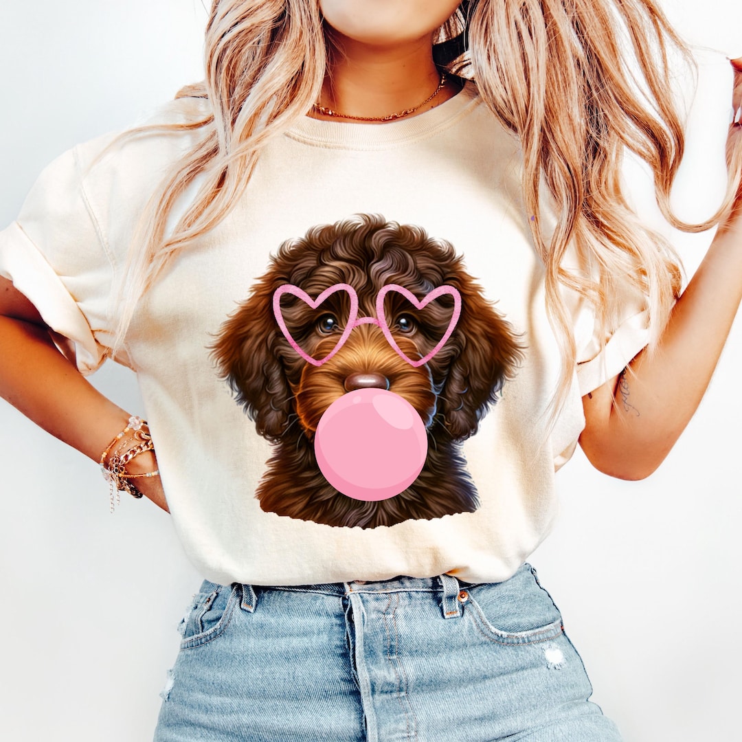 チョコレート 落書き、茶色のシュナウザー犬 PNG、犬のお母さん PNG、ラブラドゥードル、プードル PNG、ピンクのシャボン玉を吹く犬 DTF 昇華  PNG、犬好き - Etsy 日本, image size:1080x1080