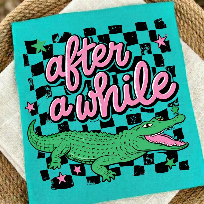 Later Gator Alligator PNG, Trending Png, Crocodile, Retro Checkered ...