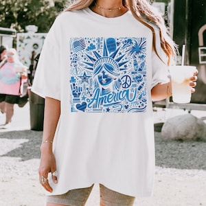 4th of July Statue of Liberty Png, Graffiti America Png, America 4th July Sublimation, USA Png, USA America Flag, American Girl TShirt Png