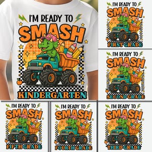 Back To School PNG Bundle For Kids, I’m ready to crush Kindergarten, School Boy  & Girl PNG, Dinosaur Png, Pre-K 1st/2nd 3rd 4th 5th Grade