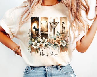 Pinselstrich Jesus Png, Er ist auferstanden Png, Ostern PNG, Ostern Shirt Png, Ostern Sublimationsdesign, digitaler Download