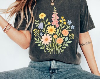 Floral Cottagecore PNG Clipart, Spring Flowers Sublimation for Shirt, Botanical Digital Download File, Summer Flower Nature Design for Mug