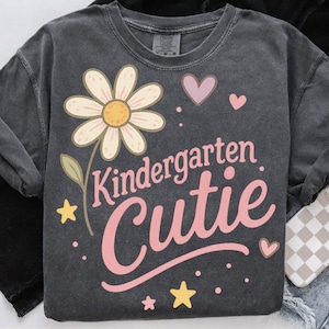 Preppy Kindergarten Png, Back to School PNG | Cute Kindergarten Shirt | Elementary School Sublimation Clipart, Kindergarten Pencil Png
