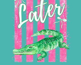Alltag später Gator PNG, Alligator Design, Retro Streifen, Schlagwort Sublimation, Respektiere Die Einheimischen, Girly Png, Boutique, Trendy Png
