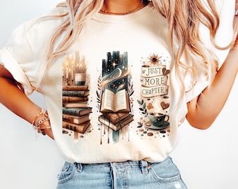 Just One More Chapter Png, Trendy Book Lover png, Brushstroke Books PNG, Smut Png, Teacher Life Png, Student Png, Book Art, Book Club Shirts