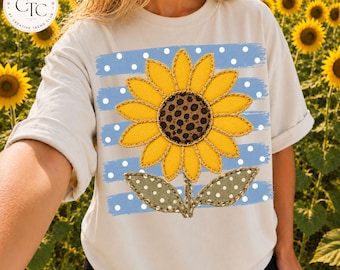 Sunflower Png Summer Trendy Flower Shirt Design Garden Country Girl Wildflower Sublimation Gardening Graphic Cheetah Leopard Stripes Png