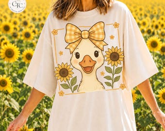 Sunflower Goose Graphic Tee Design (Digital Download)