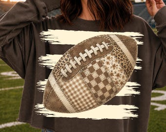 Retro-Fußball-PNG, kokettes Geparden-Cheerleader-Mama-Sport-Spieltags-Feeling, digitaler Download, Friday Night Lights, trendige Streifen, gemütliches Herbstshirt