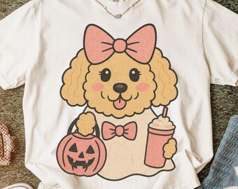 Goldendoodle Coffee Boo Ghost Png Halloween Dog Pumpkin Cheetah Sublimation Digital Download Doodle Mama Fall Spooky Season Dog Mom