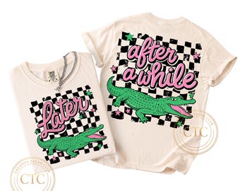 Later Gator Alligator PNG, Trending Png, Krokodil, Retro kariert, Schlagwort Sublimation, Respektiere Die Einheimischen, Girly Png, Boutique Png