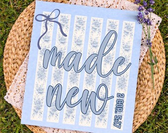 Gemachter neuer Glaube Png, Bibel-Vers, gestreiftes Blumenmuster, religiös, Kokette Png, inspirierende christliche Sublimation, alltägliche Frauen-Kirche Png