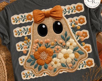Preppy Ghost Boo PNG, Floral Spooky Coquette PNG, Boho Ghost PNG, Halloween Png, Fall Png, Trendy Png, Trendy Halloween Png, Pumpkin Png