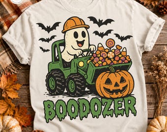 Boodozer Ghost Halloween PNG | Spooky Boy Pumpkin Season Graphic (Digital Download)